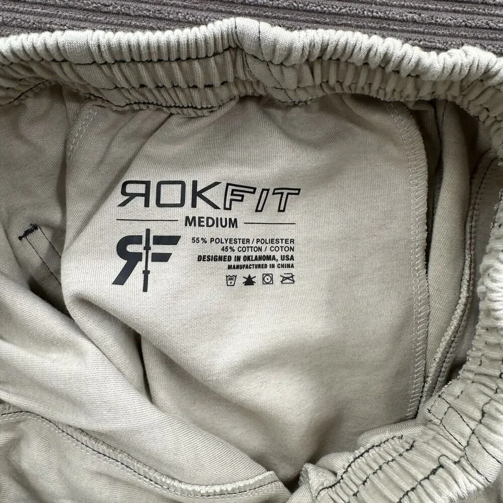 Rokfit Motion Shorts Men Medium Beige Polyester Gym Workout Lifting‎ Athletic.
